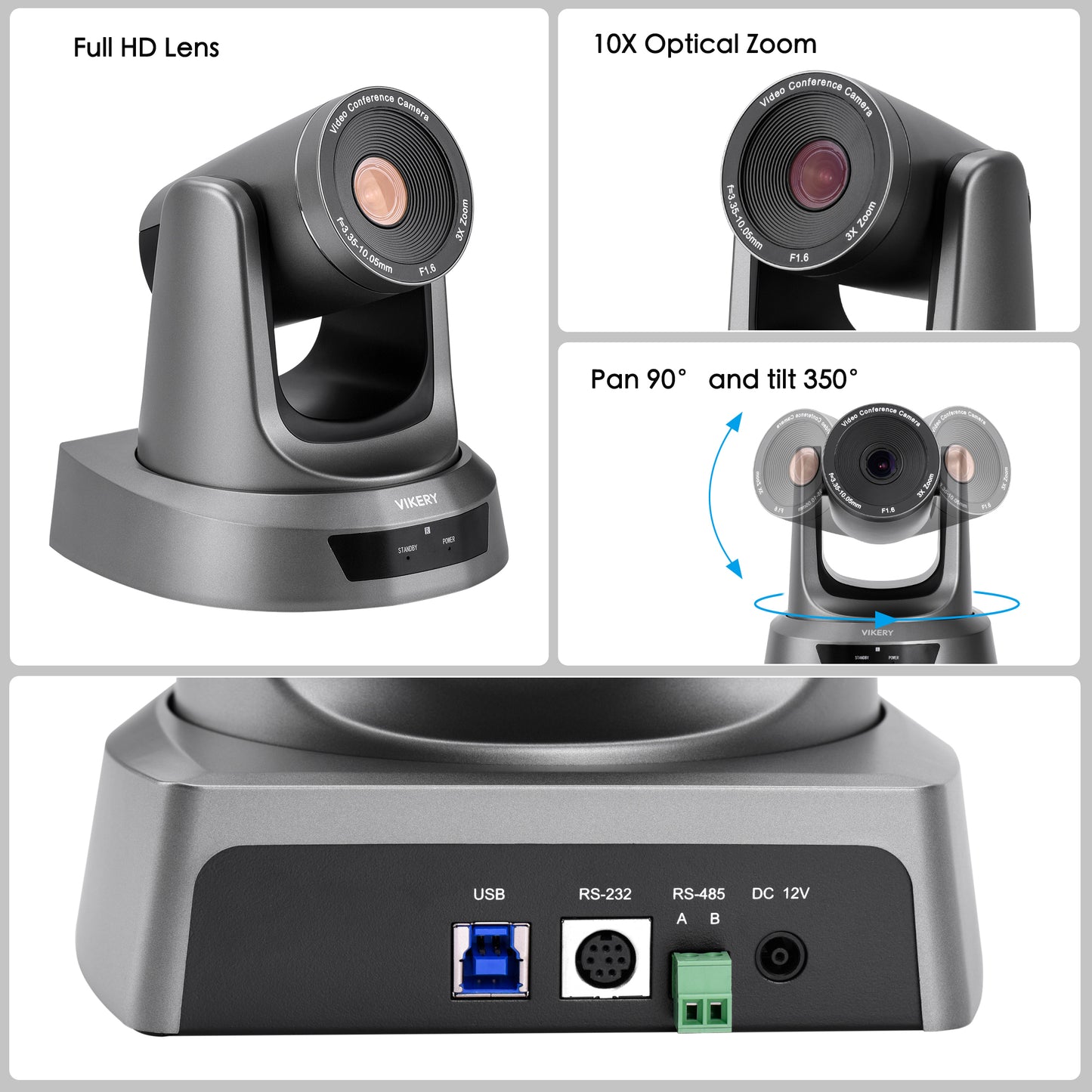 Vikery 3X optical zoom USB camera use for live streaming conference church live. work with OBS, youtube, facebook tiktok wirecast etc